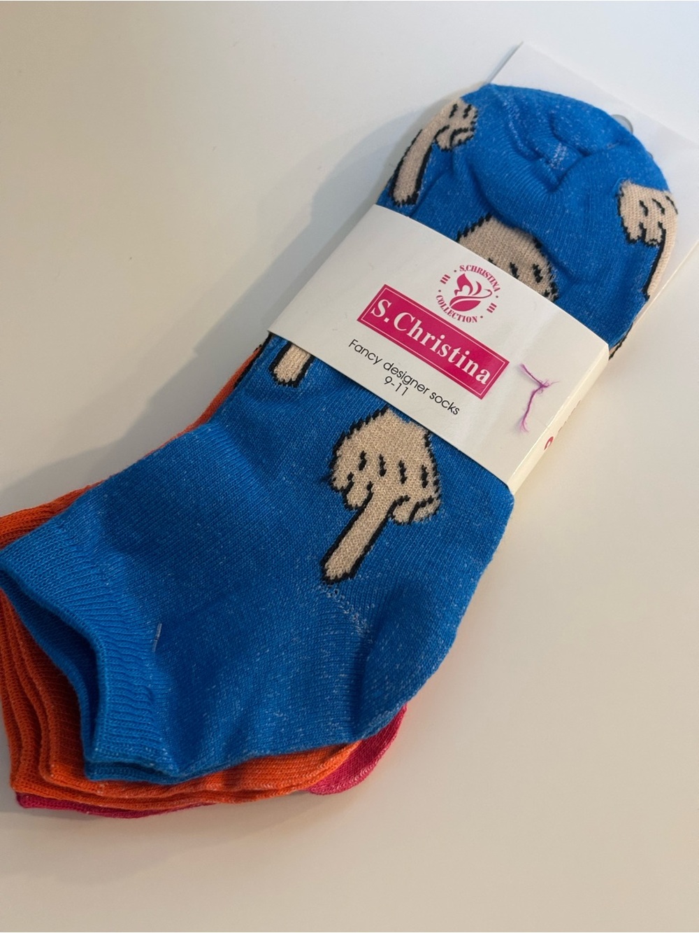 S Christina Novelty Ankle Socks 3 Pack Women's 9-11 Middle Finger Emoji NWT